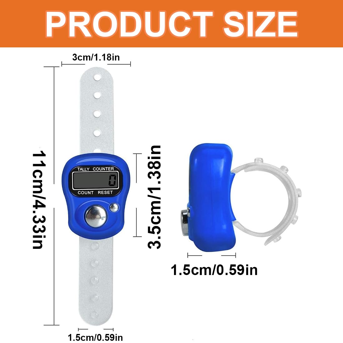 Contatori Digitali a Dito 6 Pezzi Display LCD 5 Cifre per Inventario Sport Golf