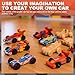 Lenwen 48 Pcs Wooden DIY Car Toys for Party Unfinished Wooden Cars, Wood Truck Wood Graffiti Toy Truck and Crafts DIY for Students Girls Boys Activities Craft Projects Woodworking