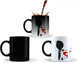 Caneca Mágica, Feitos um para o Outro Casal Namorado Quebra-Cabeça Coração, 325ml, Presente para Namorados