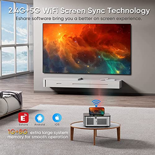 Image of TOPTRO Full HD Projector HQ3 Max Android 9.0 Projector for Home 4K 10,000 Lumens WiFi Bluetooth Built in Apps Wireless Display, HDMI, USB, Mini Projector for Entertainment or Education Home Cinema 4K Projector
