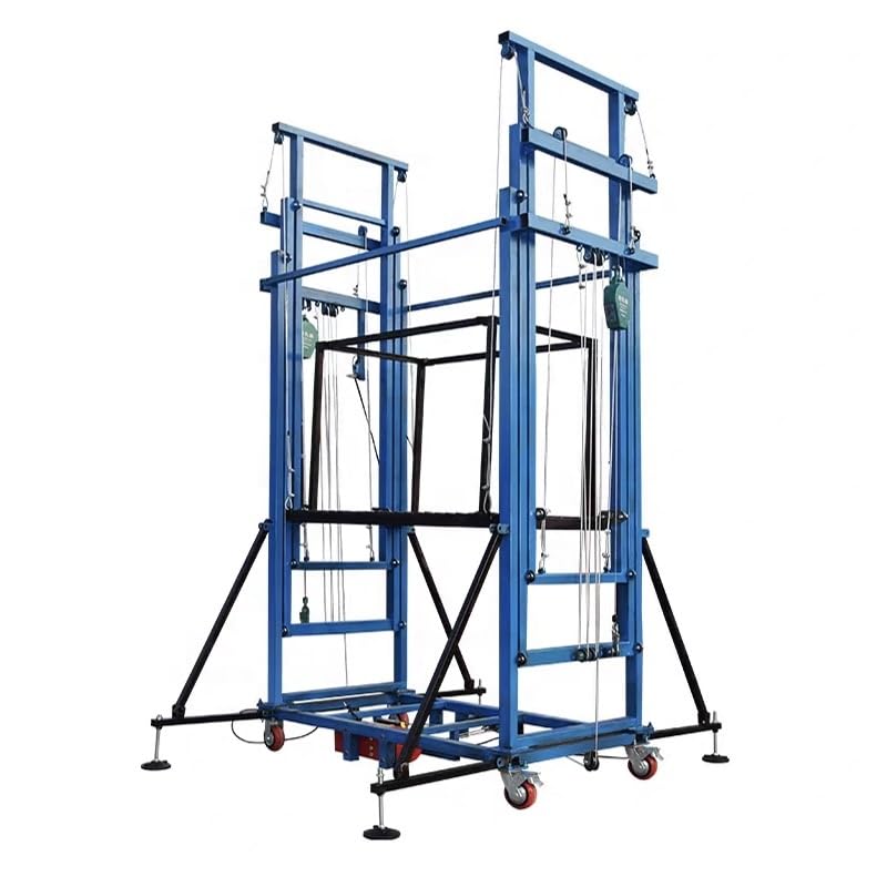 Plataforma elevadora eléctrica portátil de 4 m, capacidad hasta 500 kg, con motor y ruedas – ideal para obras, reformas y pintura