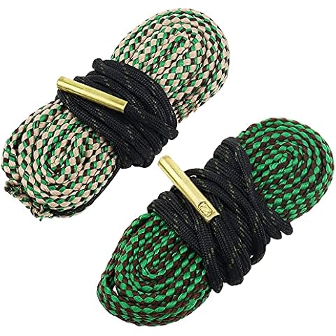 YPLonon Bore Snake Cleaner 2PCS Gun Bore Cleaner Cal 5.56MM 7.62MM with Built-in Brass Bristles Nylon Calibre Barrel Bore Cord Boresnake for Rifle Pistol & Shotgun Cover