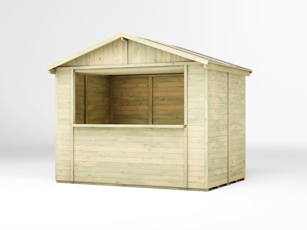 Marktstand Holz | Verkaufsstand Holz | imprägniert | 266x175x239 cm | 4,7m² | mit Boden | Dach | Wandstärke 16mm | Dach 15mm | Kiefernholz | Markt | Weihnachtsmarkt | Wochenmarkt | Festival