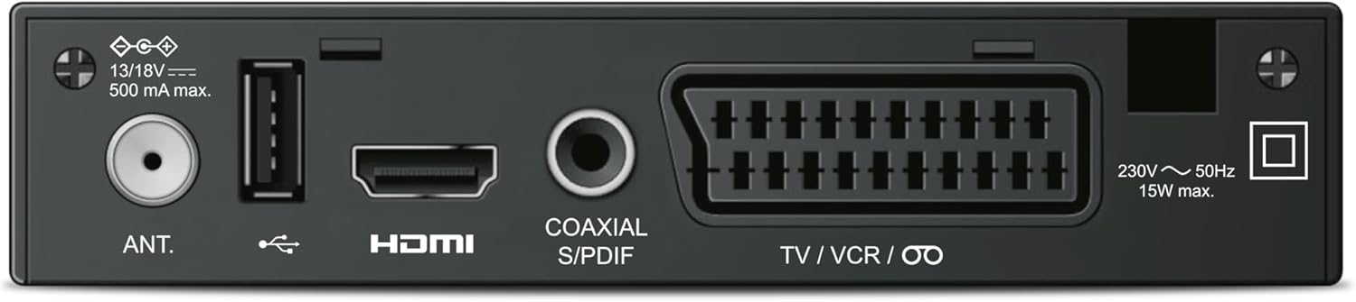 Rear panel of Metronic Touchbox HD4 with connection ports
