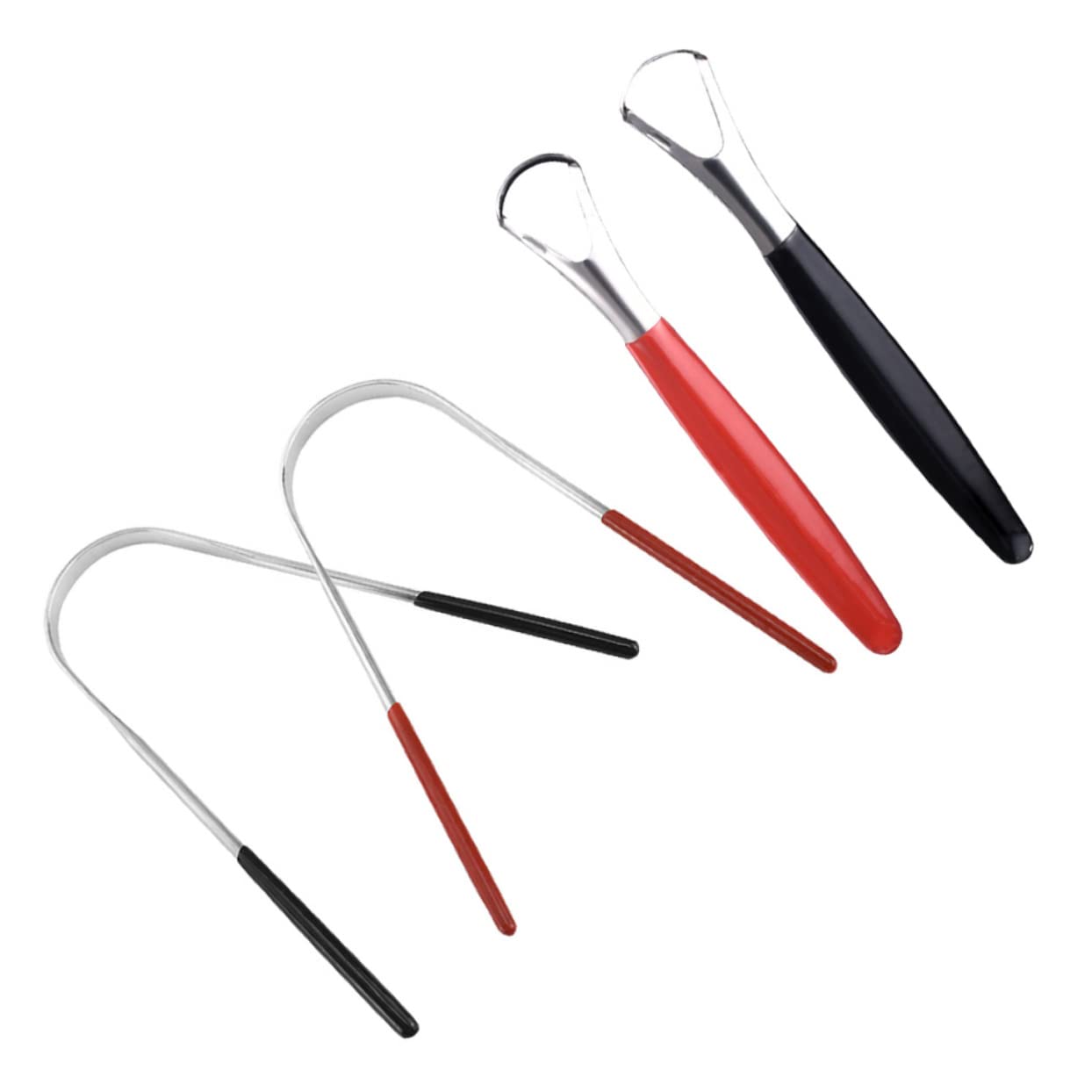 Healeved 4Pcs Tongue Scraper Tongue Cleaning Tools and Shaped Open Designs Oral Breath