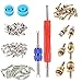 Glarks 78Pcs Car Air Conditioner Valve Core Schrader Valve Cores Accessories A/C R12 R134a Refrigeration Tire Valve Stem with Double Head Remover Installer Tool Assortment Kit