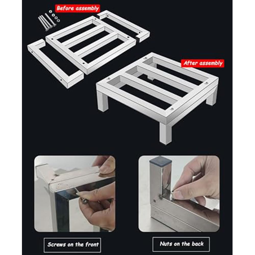Piedini Antivibrazione Lavatrice Supporto Lavatrice Asciugatrice Kit Sovrapposizione per Asciugatrice Scaffale Lavatrice Rialzo per Lavatrice 45x45x15cm