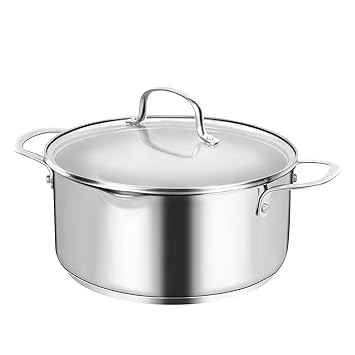 MOBUTA Stock Pot w/Lid, 5-Quart Stainless Steel Stockpot Stew Pot Casserole Soup Pot for Induction Stovet