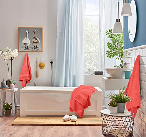 Image of Utopia Towels 8 Piece Luxury Towel Set - Majestic Plush, Super Absorbent & Quicker-to-Dry, Thick 100% Ring Spun Cotton Towels for Bathroom, Spa & Hotel - 2 Bath, 2 Hand, 4 Washcloths, Coral