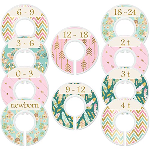 Image of Mumsy Goose Baby Girl Clothes Dividers Nursery Closet Dividers Closet Organizers Boho Gold
