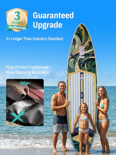 Image of Niphean (Extra Large) Inflatable Paddle Board, SUP for 2+1 People /Family 500lbs Capacity Stand Up Paddle Board with SUP Accessories, StabilTrac Fin Non-Slip Paddleboard for Adults
