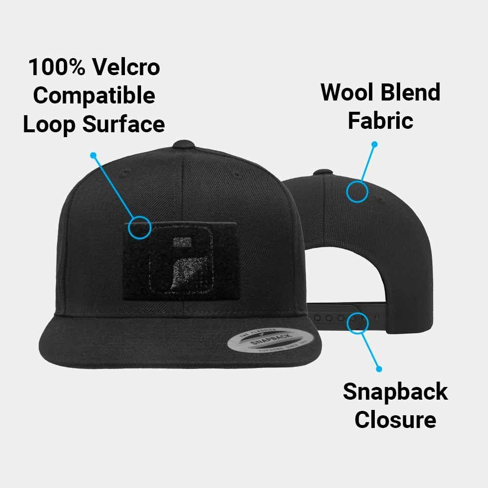 Pull Patch Flat Bill Premium Snapback Hat Baseball Tactical Cap | 2x3 in Loop Surface to Attach Patches - Image 2