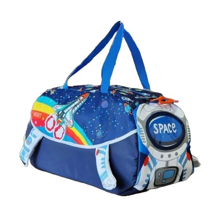 Image of 3D Design Duffle Bag for Kids & Adult| Large Compartment Foldable Luggage with Shoulder Strap | Lightweight Travel & Short Trips Storage Organizer for Women (Space)