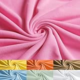 Konelia Minky Fabric by The Yard, 1.0mm Super Soft Fleece Fabric, 60 Inch Wide Smooth Plush Fabric Fuzzy Cuddle Fabric for Sewing, Blanket, Pillow Cover, Scarf, Mask, Pet Bed, 3 Yard Light Pink