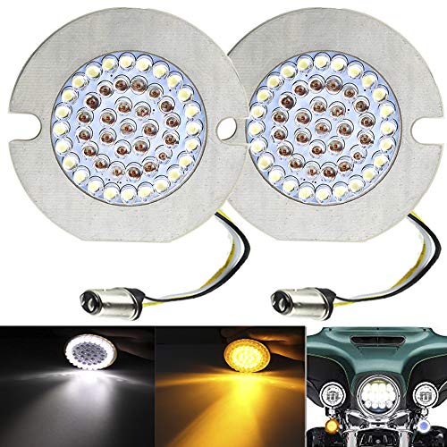 ZYTC 3 1/4" LED Turn Signals Flat Style Front 1157 LED Turn Signal Kit For Harley Davidson