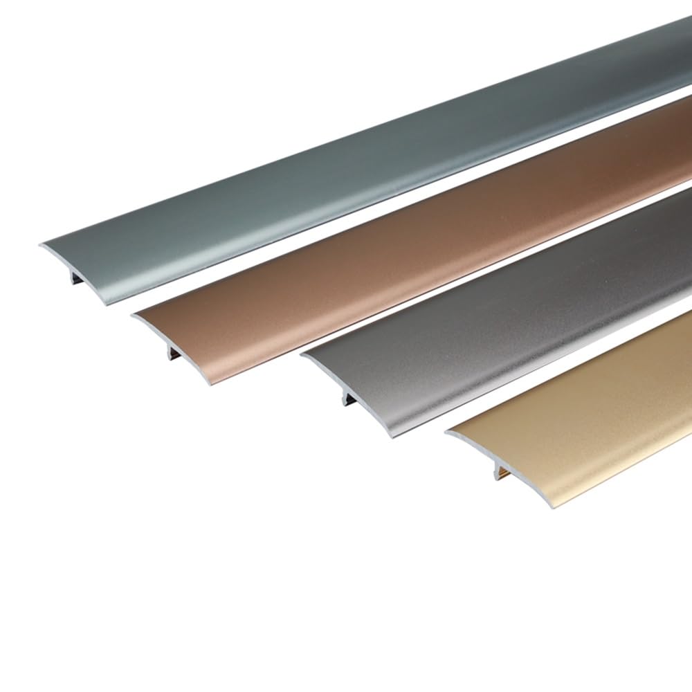 Tira de transición de piso en T de 35,4 pulgadas, moldura de borde de puerta impermeable, moldura decorativa de costura de pared, tira de borde de piso de vinilo autoadhesivo(Teak Grain,2Pcs)