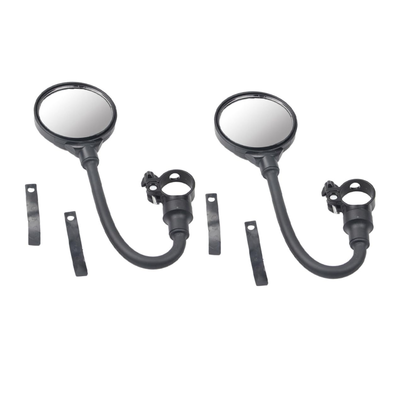 Specchietto Retrovisore Bici 2 Pezzi in Alluminio Abs Acrilico Nero | Regolabile, Visione Larga e Nitida, per Bici Pieghevole e Bici da Strada, Set Doppio