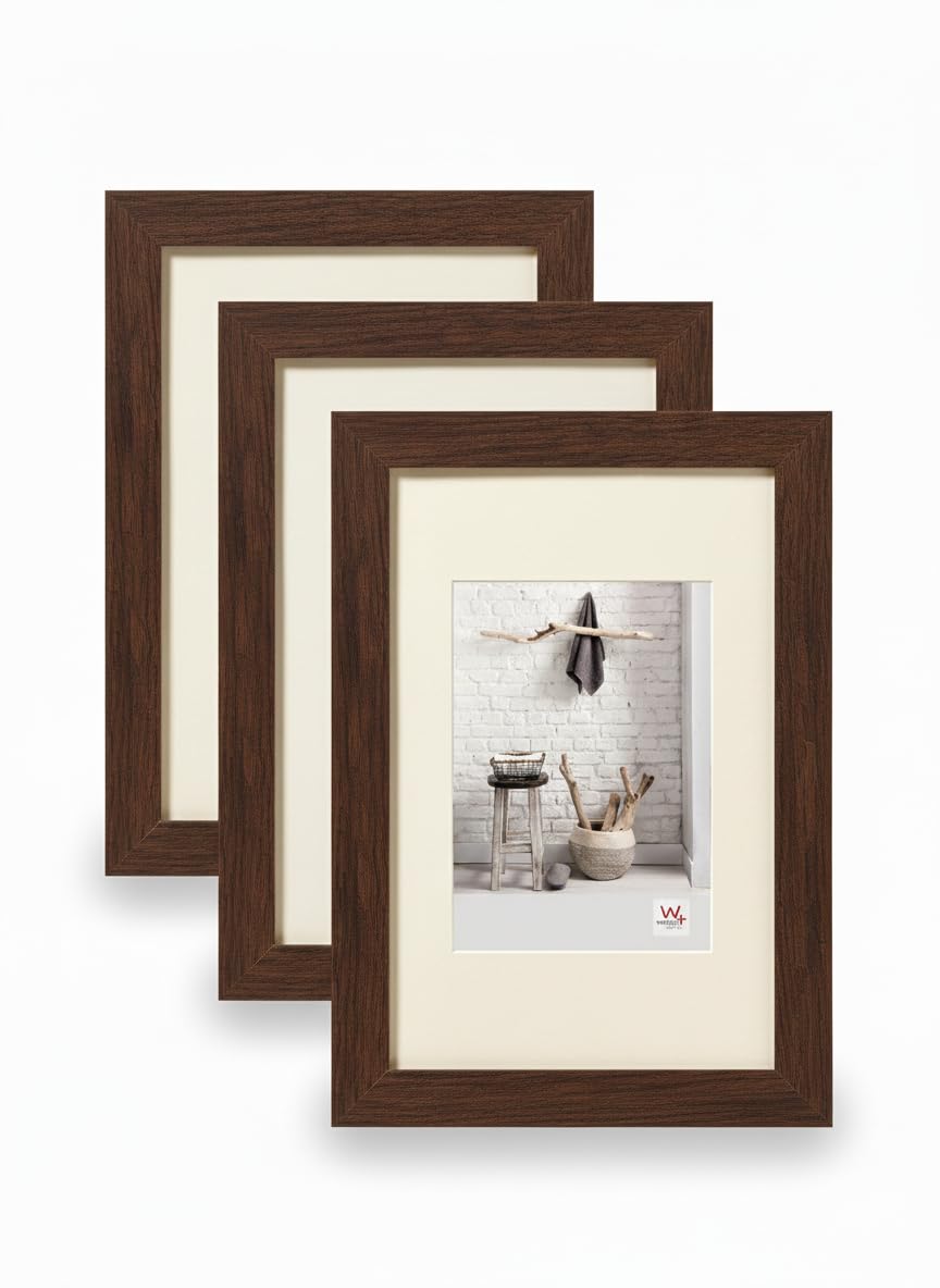 walther design Bilderrahmen nussbaum 15x20 cm 3er Pack Home Holzrahmen HO520N3