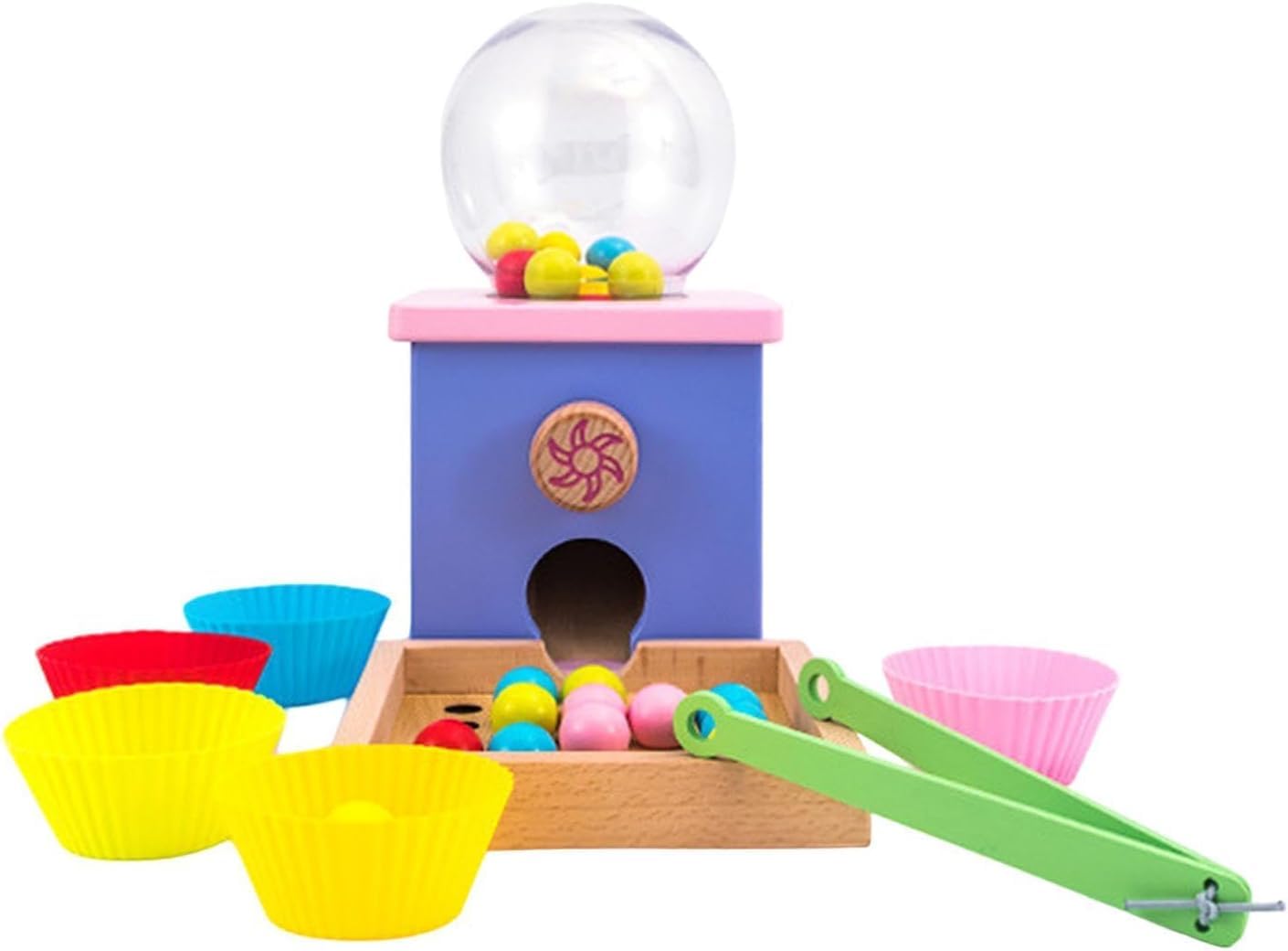 Adena Montessori Candy Machine Bead Game,Montessori Wooden Color Sorting Matching Toys Counting Toys,Preschool Educational Learning Toy, Fine Motor Math Skills Boys and Girls for 3 4 5 Years Old Gift