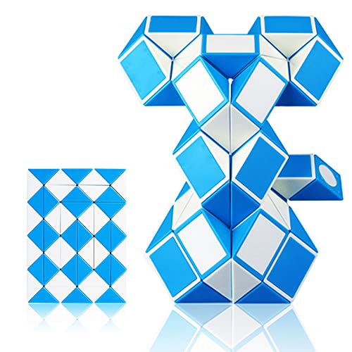 EACHHAHA Magic Snake Serpent Magique 48 Blocks-Magic Snake Cube-Jouets de Serpent -Faveurs de Fête d'anniversaire pour Enfants(Bleu*1)