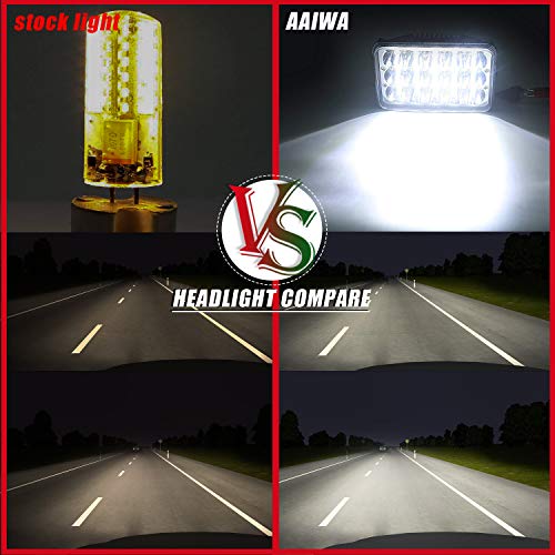 Aaiwa 4X6 Led Headlight Sealed Beam 45W Headlight Replacement 6X4 Conversion Kit For Kenworth Kw 900 Peterbilt 379 H4651 H4666 H4656 H6545 4652 Truck Chevy K10 K20 Van Rv Camper Headlamp Assembly #TOP3
