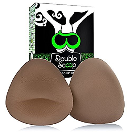 Double Scoop Triangle Bra & Swim Inserts, Sexy Colors + Free Double-Sided Tape, Mocha - A Cup - Thumbnail 7