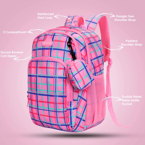 Image of BEAUTY GIRLS BY HOTSHOT PANDA 1837|school bag for girls|kid backpack for girls|15.5INCH|water resistant|20 L school bag