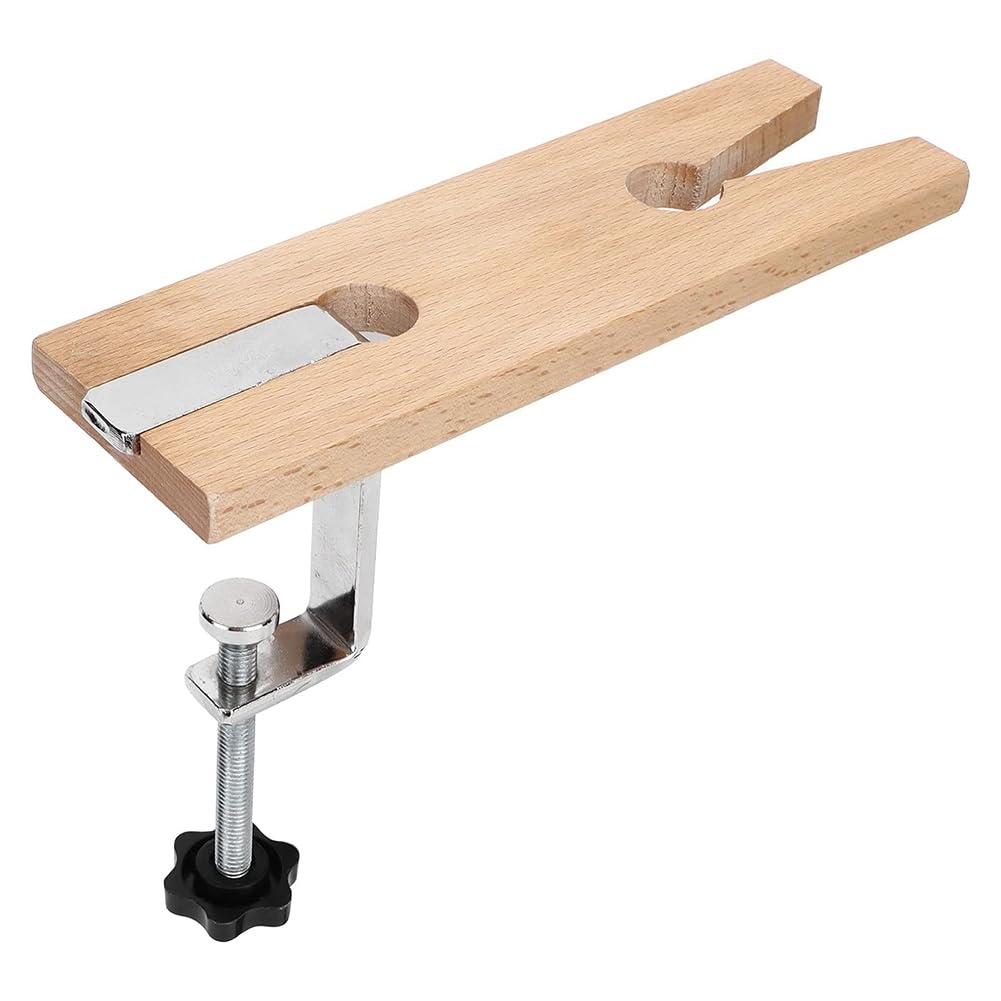 Stroagymoon Wood Color Professional Wooden Jewelry Bench With Pin Clamp, Essential Tools For Cutting And Polishing Jewels
