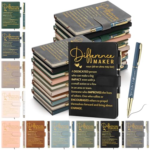 Carnet A5 en cuir Kosiz avec stylo lot de 20 cahiers de notes inspirants série Morandi