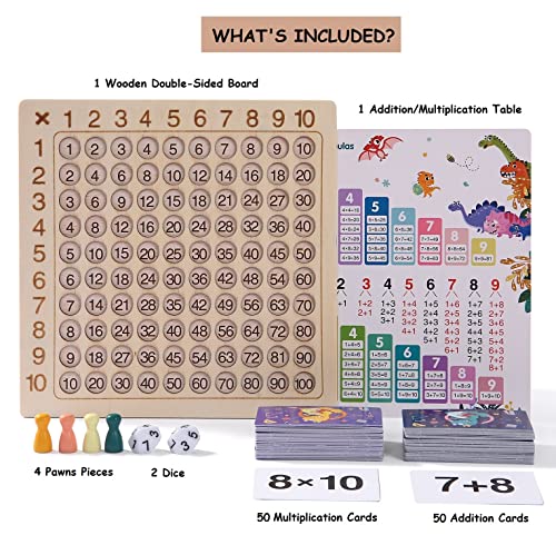 Juego de mesa educativo 2 en 1 suma y multiplicación madera miniatura 4