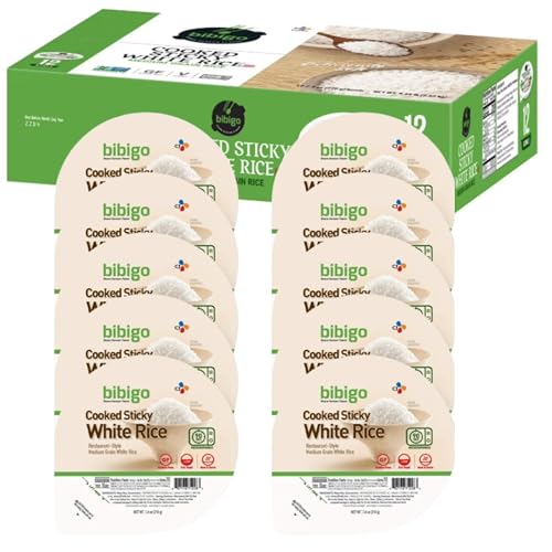 bibigo Cooked Sticky White Rice Bowls, Medium Grain, 7.4 oz, 12 ct image 5