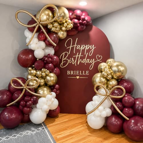 Image of Togvu Burgundy Balloons, 50Pack 5 Inch Small Mini Dark Wine Red Maroon Latex Party Balloons for Graduation Bachelorette Valentine's Day Birthday Party Decorations