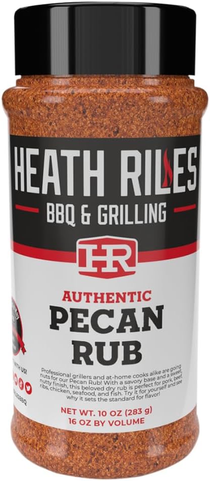 - Heath Riles BBQ Rub - Pecan Seasoning, Champion Pitmaster Recipe, Legendary Rubs For Smoking & Grilling, 80+ BBQ Championships, 10 oz.