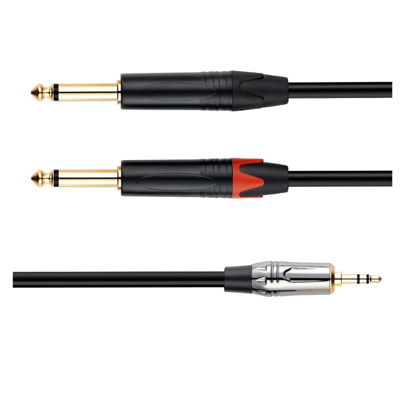 Câble audio stéréo 3,5 mm plaqué or vers 2 x 6,5 mm OFC double 1 m 2 m 3 m(3m)