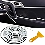 Car Interior Trim Strips,Universal 33ft Car Electroplating Decoration Styling Door Dashboard, Flexible Interior Trim Accessories with Installing Tool(Silver)