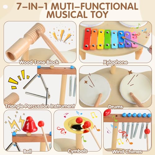 Batería musical infantil para aprender jugando en casa con xilófono 4