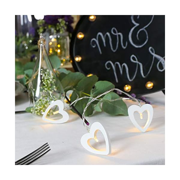 Festive Lights Battery Powered Wooden Shape with Timer and 10 Warm White LEDs - Image 4