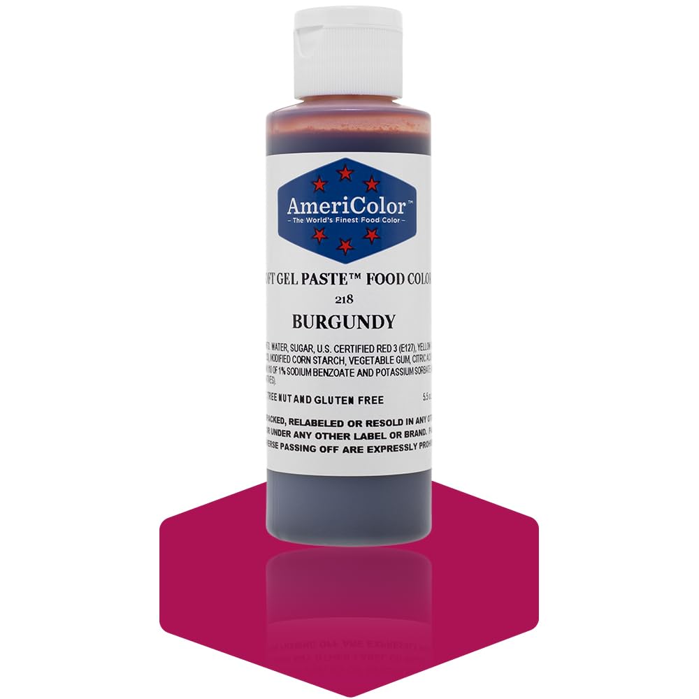 Americolor Soft Gel Paste Food Color, 4.5-Ounce, Burgundy