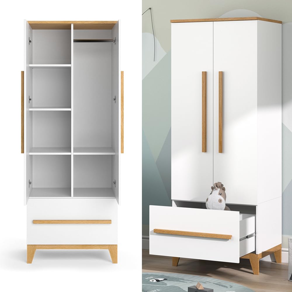 VitaliSpa Guardaroba bambini Malia Bianco 70x186.8 cm