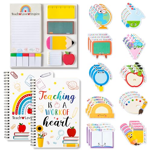 Xqumoi Teacher Sticky Notes Set 2 Pack A5 Teacher Spiral Notebook...