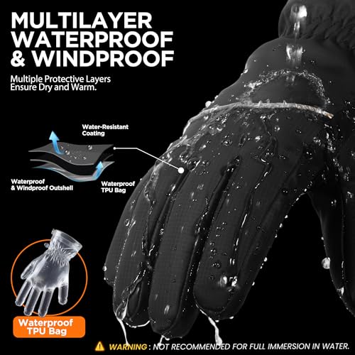 Image of rivmount Winter Gloves with Waterproof /Touchscreen /Warm, Thermal Snow Glove for Cold Weather Running, Ski, Cycling, Women Men