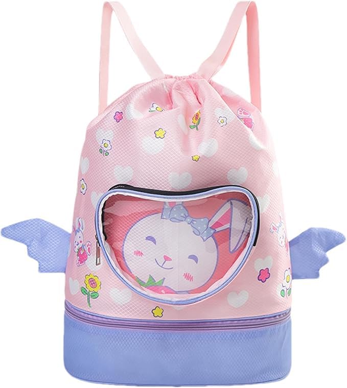 Firstmart Kids Cartoon Drawstring Backpack with Transparent Front Pocket | Lightweight School & Activity Bag for Boys & Girls-picture-16