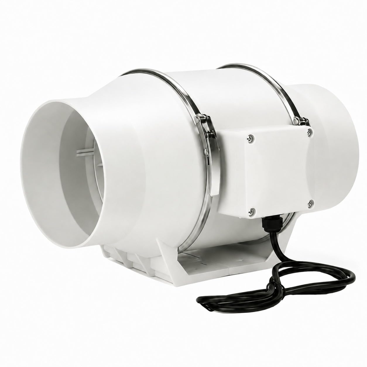 Seavy Inline Duct Fan |4 Inch/100mm | Silent Mix Flow Fan | nline Exhaust Fan | Circular Inline Fan |Air Circulation System | White | 2 Speed | 45W Copper Motor | Airflow 310m3/h | RPM 2600