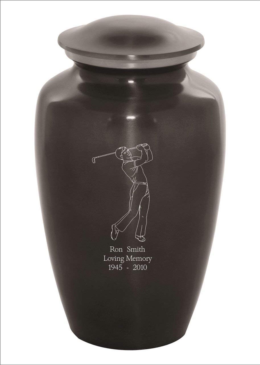 Memorials4u Custom Engraved Cremation Urns for Human Ashes - Adult Funeral Urn Handcrafted - Custom Engraved - Affordable Urn for Ashes - Large Urn Deal (Bicycle)