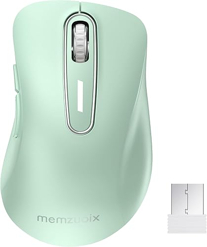 Miniatura 11 de memzuoix Ratón inalámbrico de 2.4G, 1400 DPI Ratones de computadora con receptor USB, Ratón inalámbrico USB portátil alimentado por batería e Mate