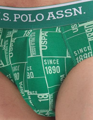 Image of U.S. Polo ASSN. Mens OEB01 Abrasion Free Printed Underwear Briefs - Pack of 3