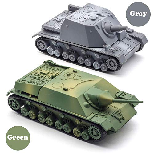 Kvvdi 2 Sets Jagdpanzer Army Tank Toy Model Kits, Upgrade 3D Tank Puzzle Plastic Military Toys Sturmpanzer and Jagdpanzer IV(Gray Or Green) - Thumbnail 2