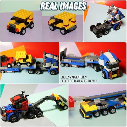 Image of Sky Tech Architect 3 in 1 Jeep, Car & Truck Vehicle Toys | Transporter Building Brick Block for Kids | Stem Educational Learning Die Toys for Kids | Creative Construction Toy (264 Pcs)