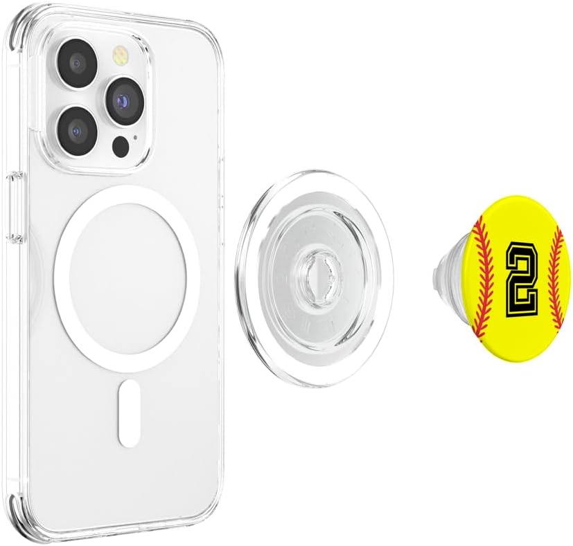 Softball Number #2 PopSockets PopGrip for MagSafe
