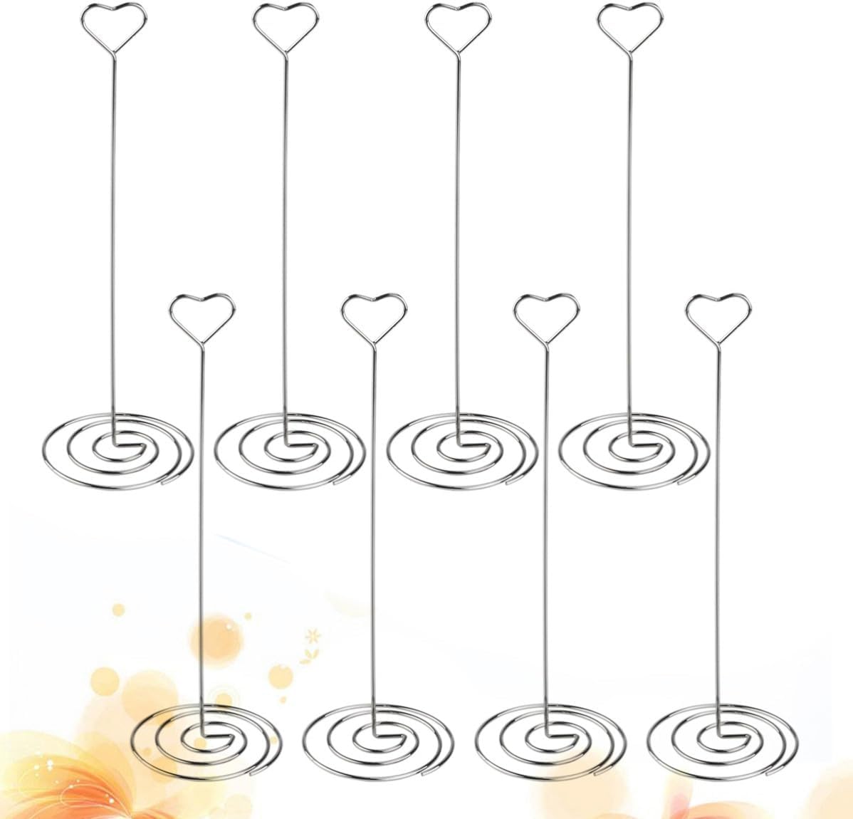 Memo Photo Clips Silver 6pcs Heart Shape Table Number Holders Iron Reusable Card Holders for Wedding Party Home and Office Decor